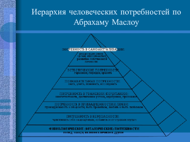 Роль человеческих потребностей