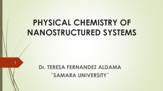 Physical chemistry of nanostructured systems