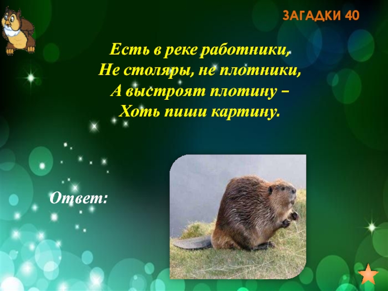 Есть в реке работники не столяры не плотники а выстроят плотину хоть пиши картину ответ