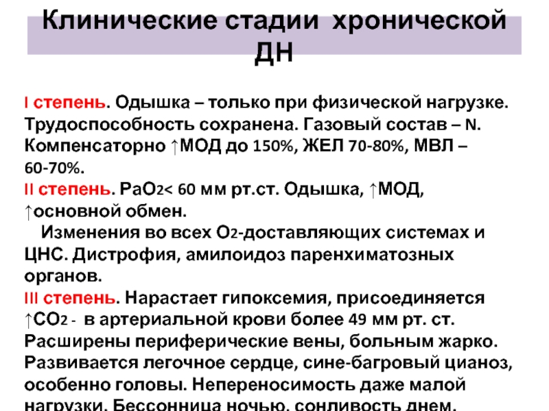 Одышка при физической нагрузке. Фазы клинического течения св..