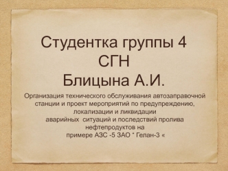 Организация технического обслуживания автозаправочной станции и мероприятия по предупреждению и ликвидации аварийных ситуаций