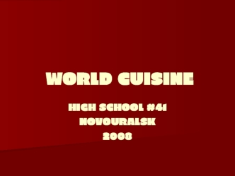 World cuisine