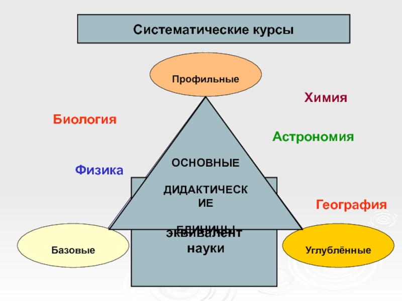 Разделы науки дидактики. Виды учебных курсов. Систематических курсов. Дидактическими единицами в структуре химических знаний являются:. Естественнонаучным уклоном как назвать.