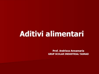 Aditivi alimentari