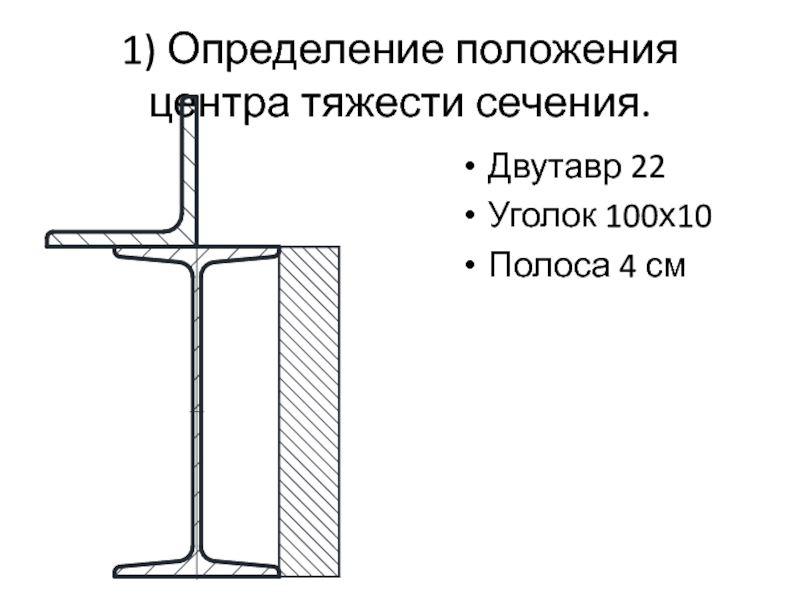 Центр тяжести угла. Двутавр 22 центр тяжести. Как найти центр тяжести сечения двутавра. Центр тяжести сечения балки двутавр. Двутавр 30 центр тяжести.
