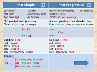 Past Simple. Past Progressive