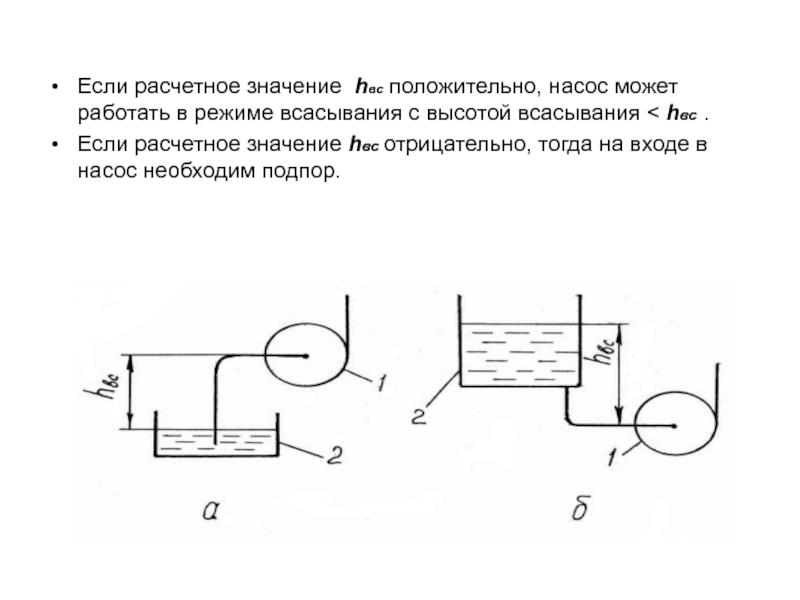 Укажите на рисунке геометрическую высоту всасывания