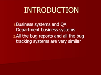 Business systems and QA. Department business systems