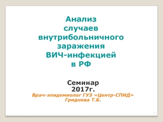 Анализ случаев внутрибольничного заражения ВИЧ-инфекцией в РФ