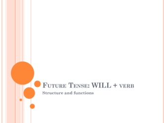 Future tense. Will verb