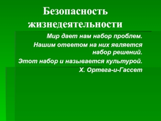 Безопасность жизнедеятельности