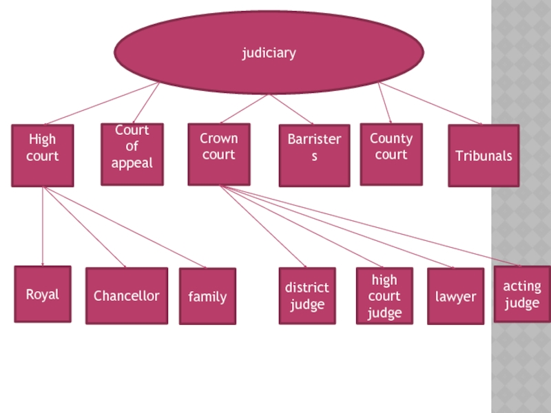 judiciary High court  Tribunals County court  Barristers  Crown court