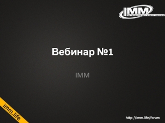 Вебинар 1. IMM