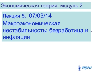 Экономическая теория. Макроэкономическая нестабильность, безработица и инфляция. (Модуль 2.5)