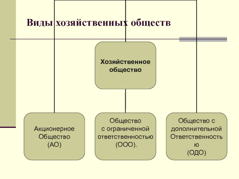 Хозяйственные общества схема