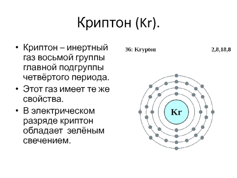 Криптон презентация по химии