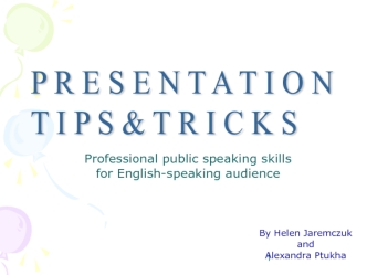 Professional public speaking skills for English-speaking audience