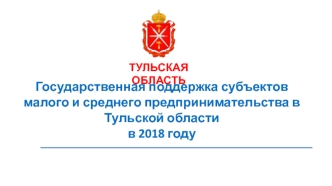 Государственная поддержка субъектов малого и среднего предпринимательства в Тульской области в 2018 году