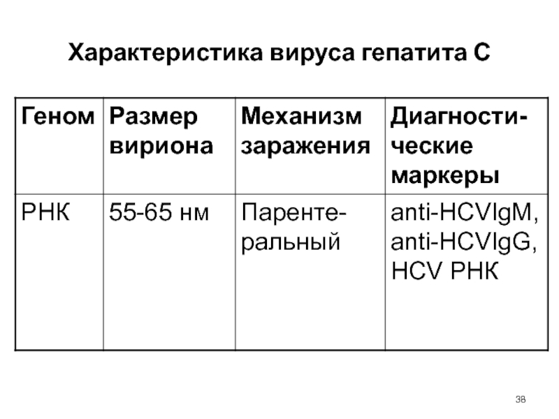 Особенности вирусного гепатита с