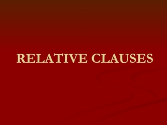 Relative clauses