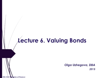 Valuing bonds. (Lecture 6)