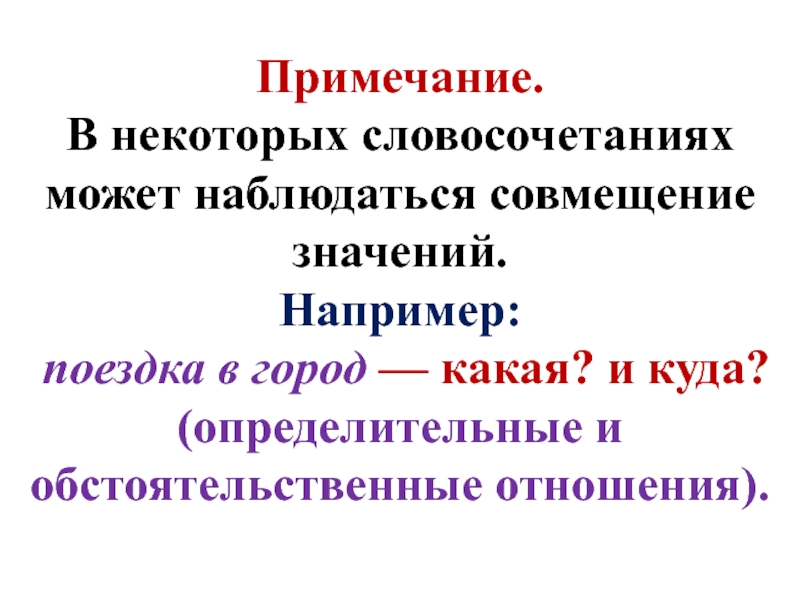 Могущий словосочетание. Обстоятельственные отношения в словосочетаниях. Совмещение значений. Определительное обстоятельственное дополнительное словосочетание. Совмещение значений в словосочетании.