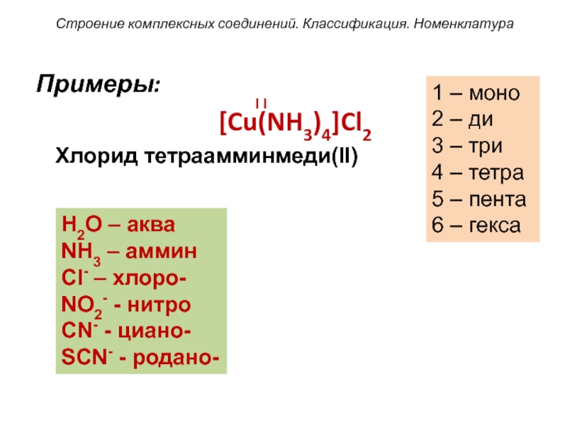 Классификация комплексных соединений. [Cu(nh3)2cl2]. No3 в комплексных соединениях. Комплексное соединение 2[cu(nh3)2]. [Cu(nh3)4]cl2.