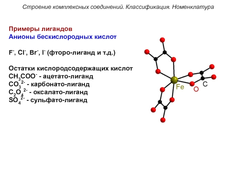 Строение комплексных соединений