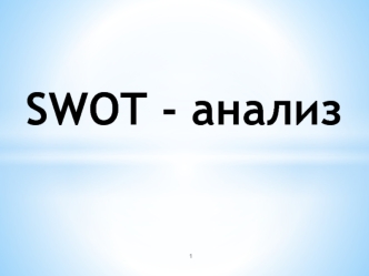 SWOT-анализ. Факторы, учитываемые в SWOT-анализе