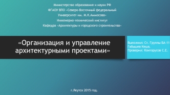 Организация и управление архитектурными проектами