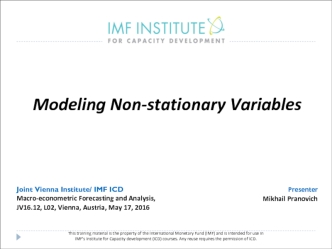 Modeling non-stationary variables