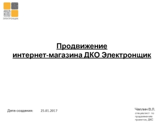 Продвижение интернет-магазина ДКО Электронщик