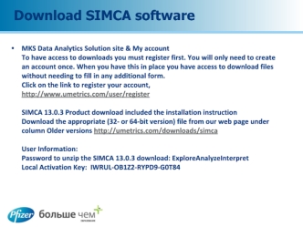 Download SIMCA software
