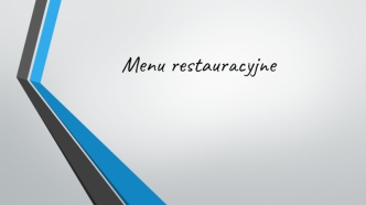 Menu restauracyjne