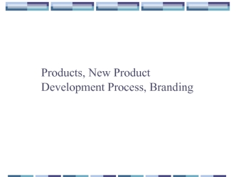 Products, new product development process, branding