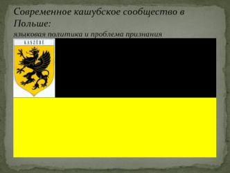 Современное кашубское сообщество в Польше: языковая политика и проблема признания