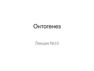 Онтогенез. Строение половых клеток