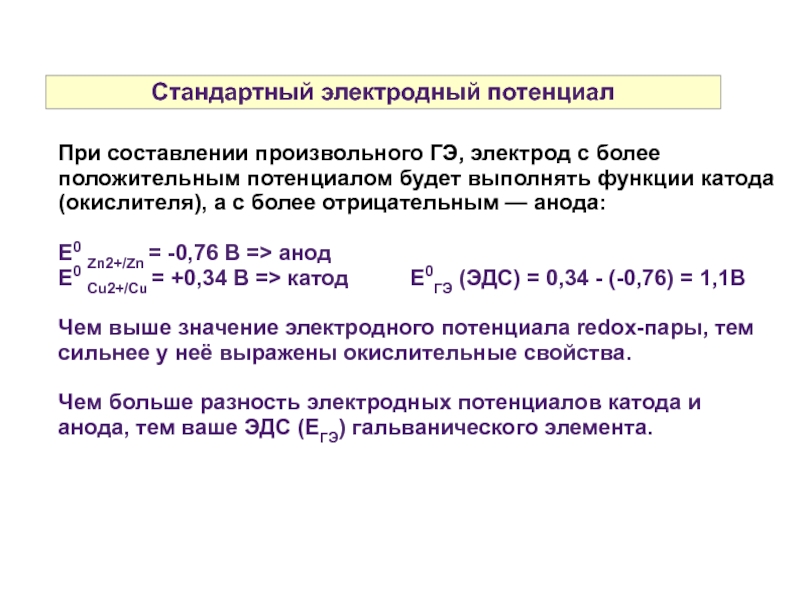 Стандартный потенциал реакции