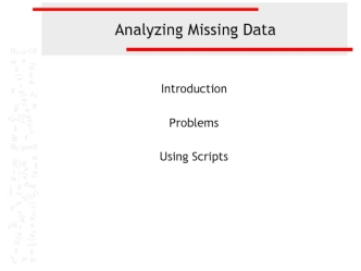 Analyzing missing data