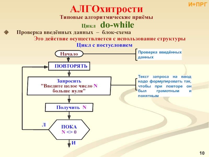 Цикл вайл блок схема