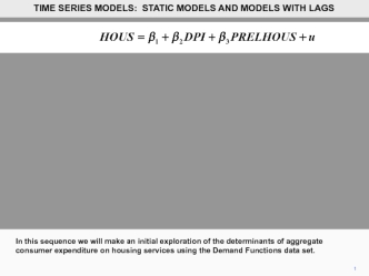 Time series models. Static models and models with lags