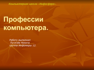 Компьютерная школа Инфосфера. Профессии компьютера