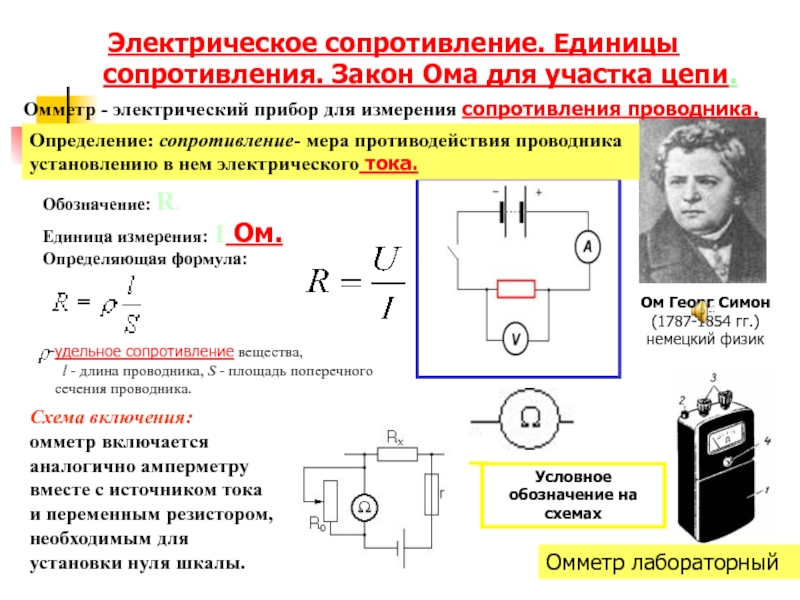 Омметр в схеме