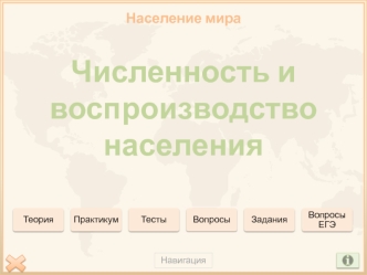 Население мира. Численность и воспроизводство населения