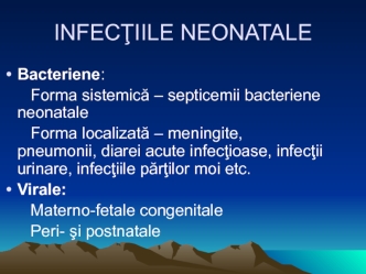 Infecţiile neonatale