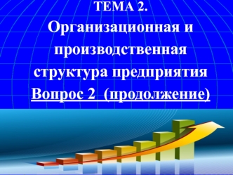 Организационная и производственная структура предприятия. Вопрос 2 (продолжение)