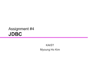 JDBC: introduction, example, main classes & methods, driver installation