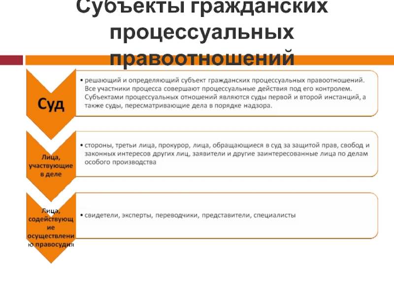 Презентация гражданские процессуальные правоотношения