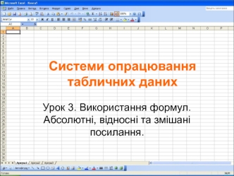 Системи опрацювання табличних даних