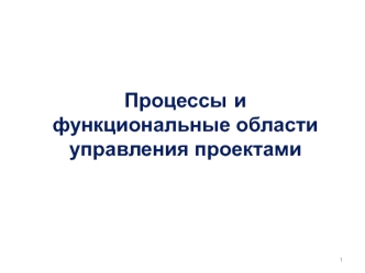 Процессы и функциональные области управления проектами